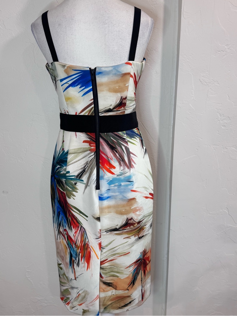 Milly “As Seen On Revenge” Louise Ellis Tropical Bird Bustier Sheath Dress - Picture 5 of 9